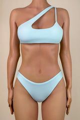 Asymmetric Brazilian Cheeky Strappy One Shoulder Bralette Bikini Set