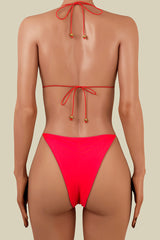 Sexy Tie String Brazilian Cheeky Scrunch Micro Slide Triangle Bikini Set