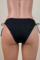 Classic Solid Color Tie String Low Rise Brazilian Cheeky Bikini Bottom