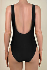 Sexy Open Back Scoop Neck Brazilian Team Bride One Piece Swimsuit