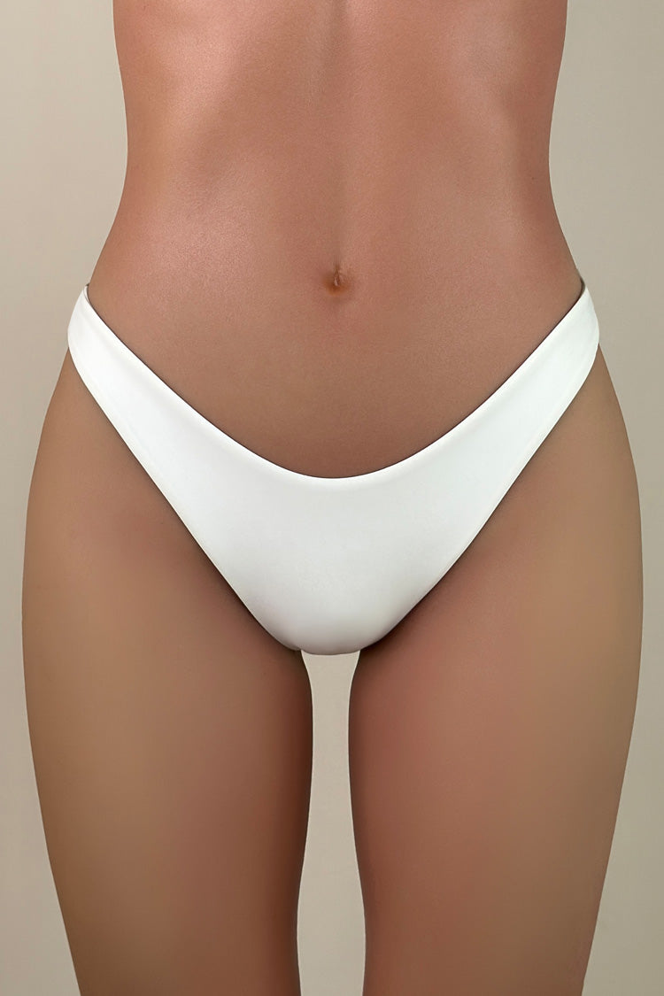 Sexy Solid Color High Cut Brazilian Cheeky Thong Bikini Bottom