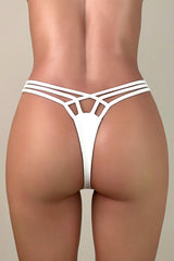 Sexy Strappy Criss Cross High Leg Brazilian Cheeky Thong Bikini Bottom